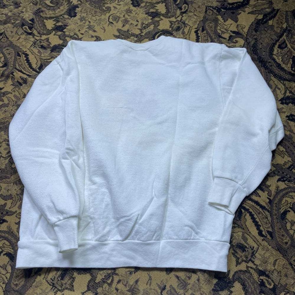 Vtg 90s Delta Hawaii Floral Embroidered Pullover Sweater White Mens Size XL - Picture 8 of 8